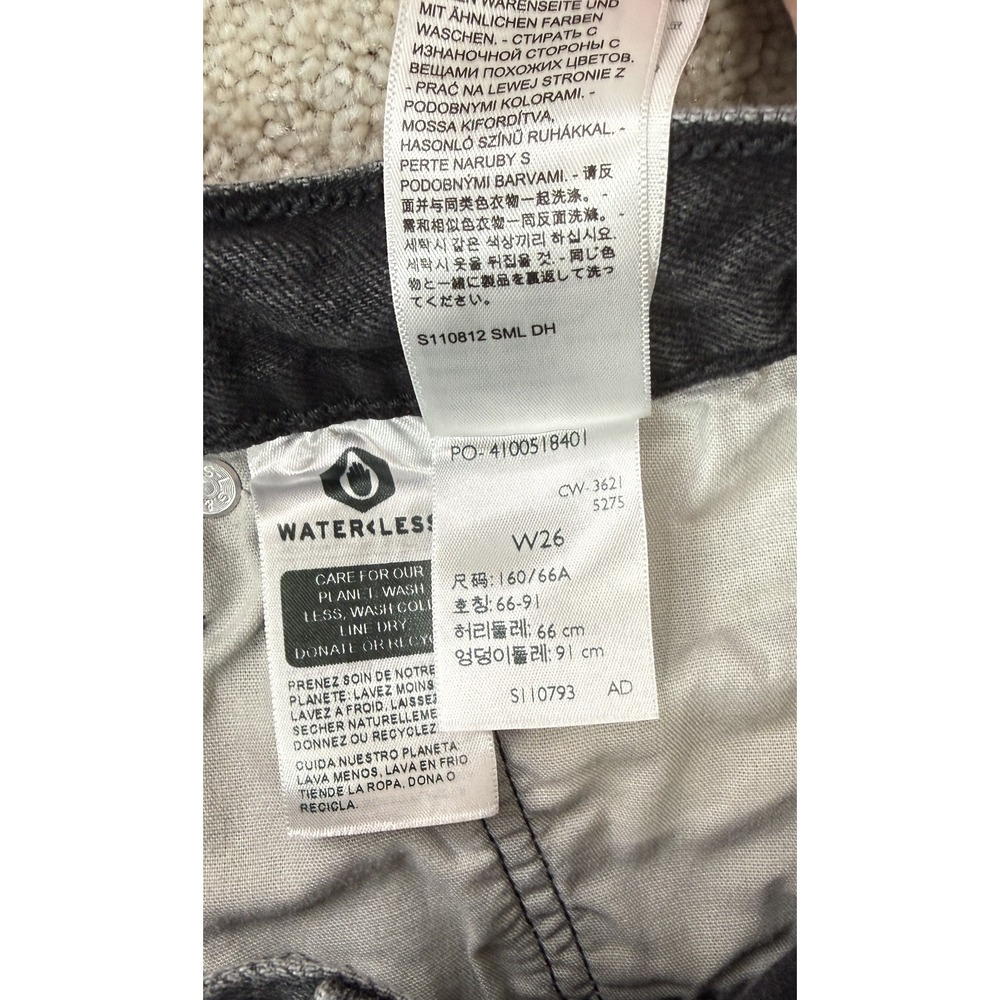 Levi's 501 Cutoff Shorts Women's Size 26 Black Button Fly Denim Jean Distressed - Picture 4 of 7
